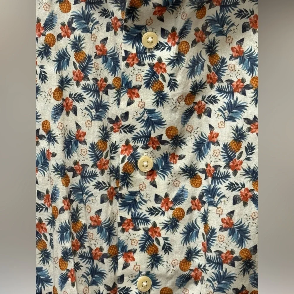 Joseph Abboud Hawaiian Shirt Floral Print Camp Collar Short Sleeve Men XXL